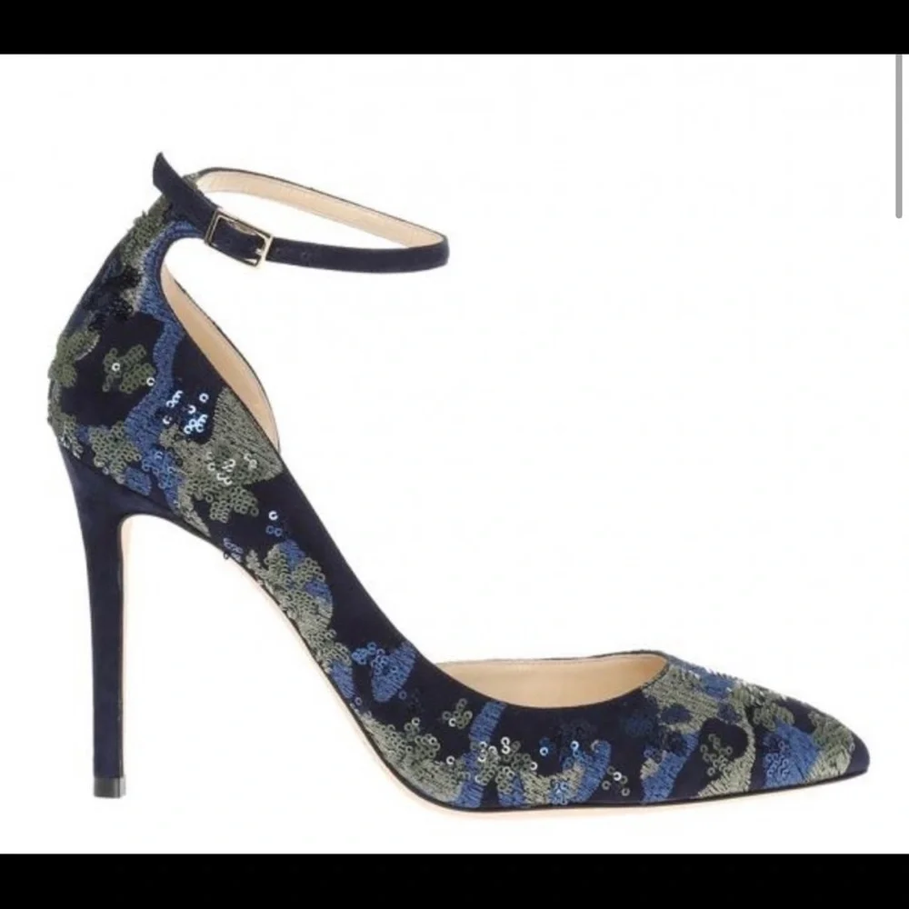Jimmy Choo /  Lucy 100 D’Orsay Pumps Sequin floral Pattern 39 9